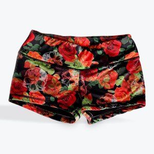 Rare! FLEO Til Death Rose Skull Booty Shorts OG